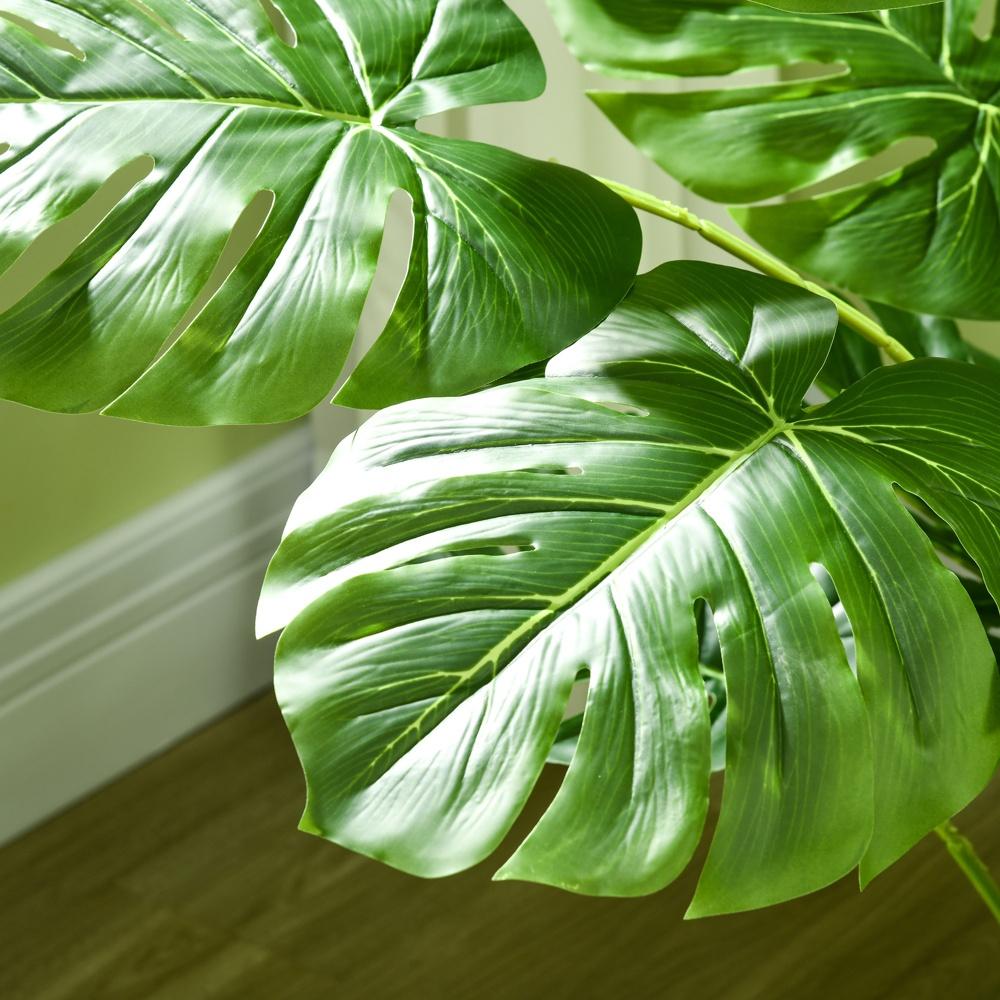 Realistisk 120 cm konstgjord Monstera-växt med kruka och mossa – Heminredning med lågt underhåll