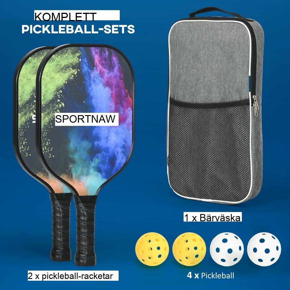 Glasfiber Pickleball Racket Set – 2 racketar, 4 bollar och väska för vuxna