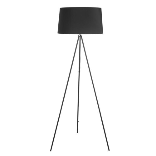 Modern Scandinavian Tripod Golvlampa – Svart tyg och metall 73x156cm