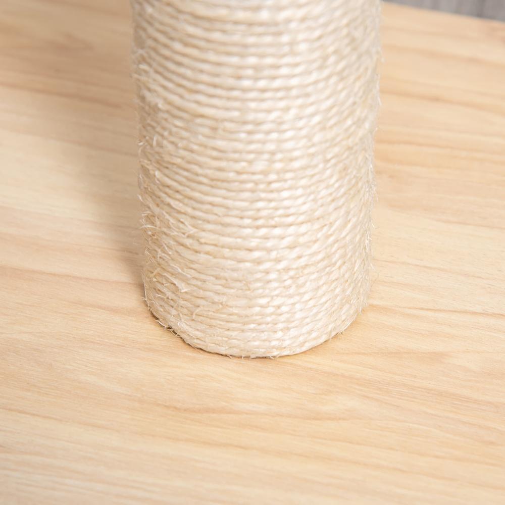 Sisal Cat Skrapstolpe Beige Ek 60cm Stall med Spånskiva Kula