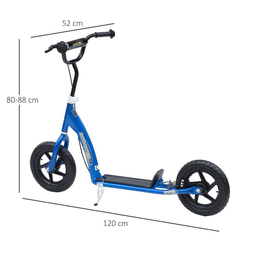 City Roller 12 tums skoter i stål med bakbroms och justerbart styre – blå