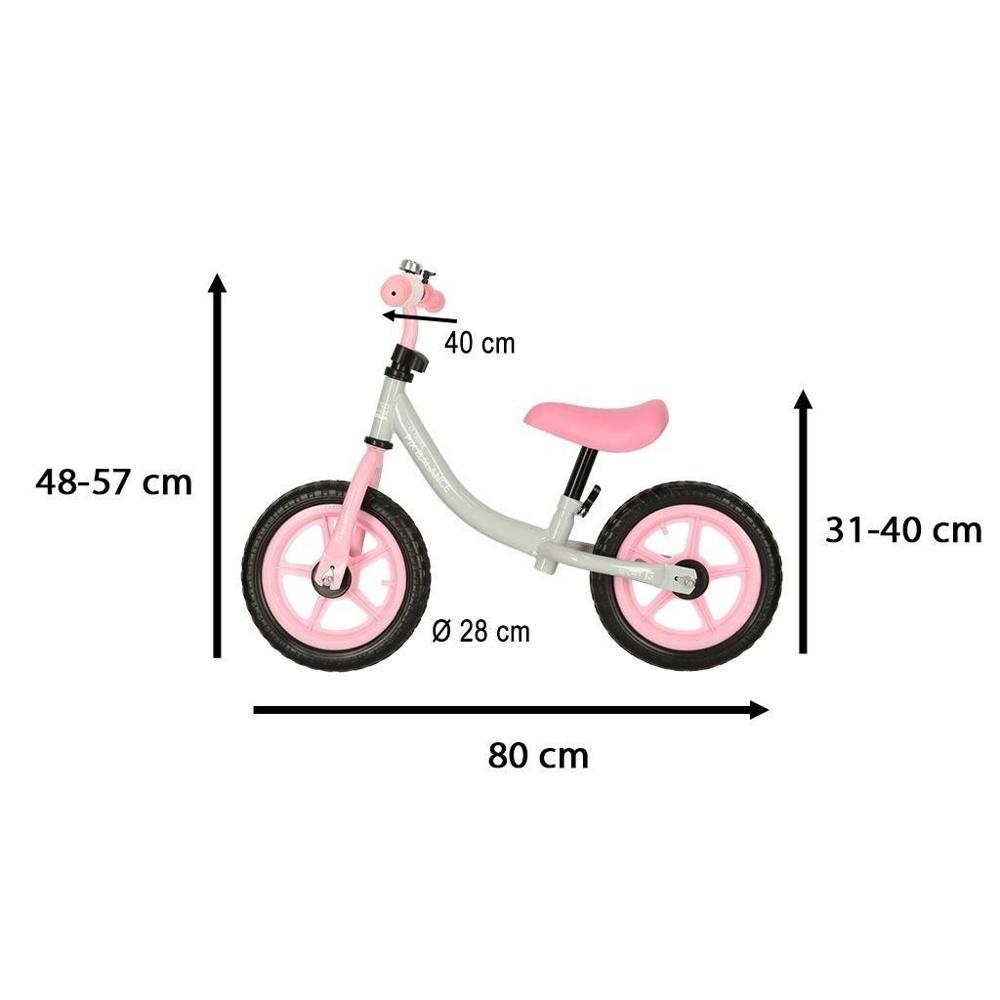 Trike Fix Balance löparcykel Vit Rosa, lätt 1,8 kg Barncykel för småbarn 80-108 cm Justerbar 35 kg