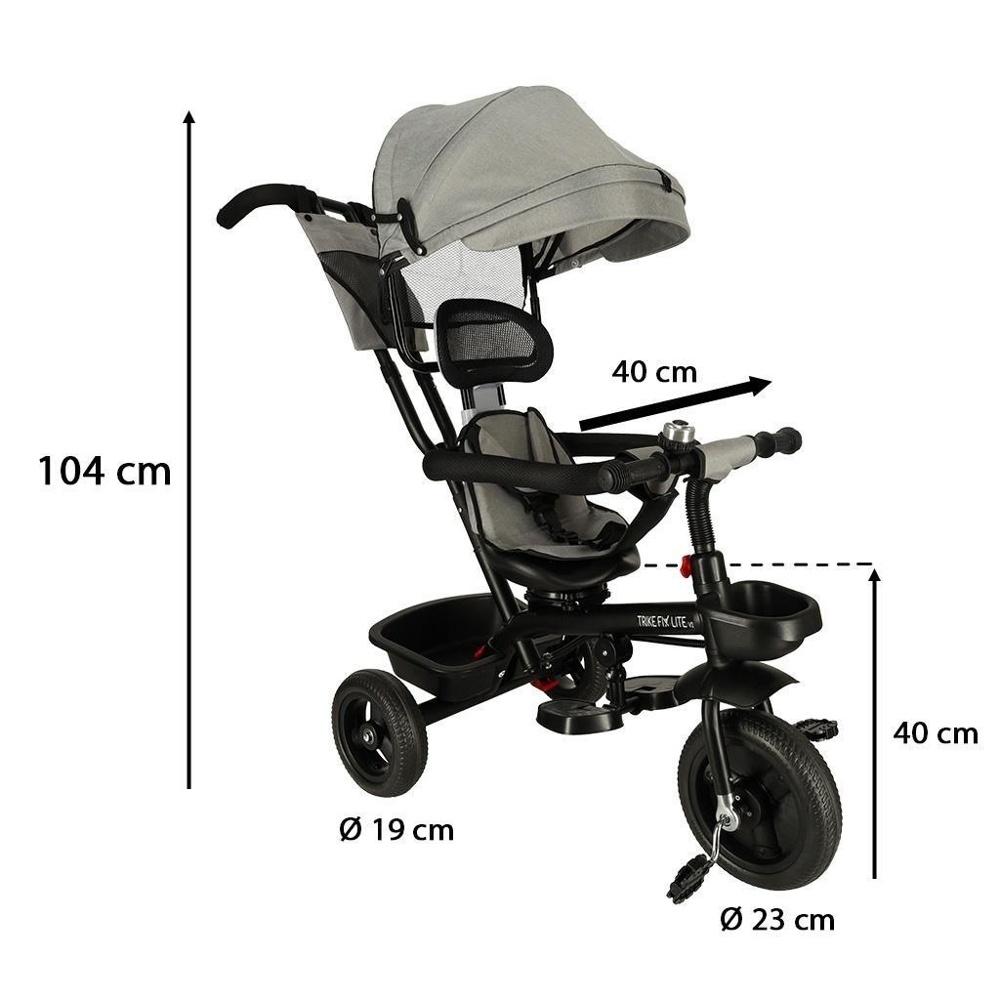 TRIKE FIX Lite V2 Grå Push and Ride Trehjuling för småbarn (6 månader-7 år)