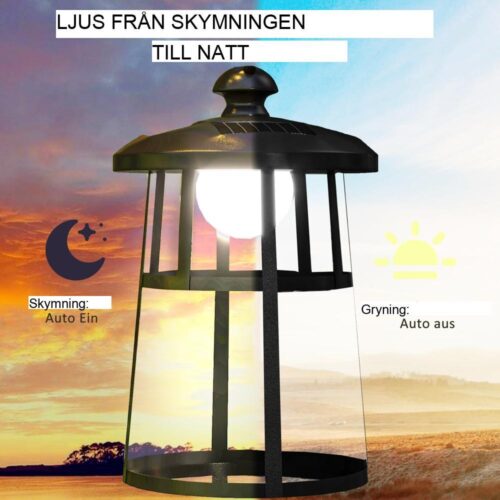 Solar Garden Lantern, 122cm LED Path Light med sensor och avtagbar kropp