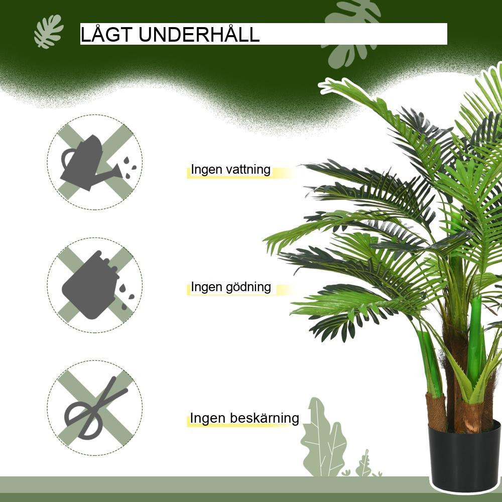 Realistiskt 100 cm konstgjord palm, 27 grenar, dekoration inomhus/utomhus