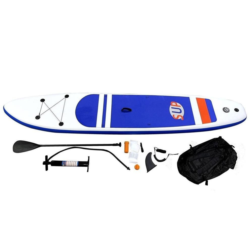 Grå Uppblåsbar Stand Up Paddleboard med tillbehör 320 cm SUP Board för vuxna 130 kg Kapacitet