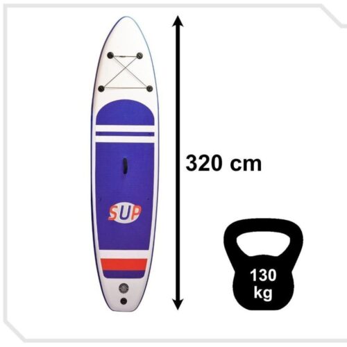 Grå Uppblåsbar Stand Up Paddleboard med tillbehör 320 cm SUP Board för vuxna 130 kg Kapacitet