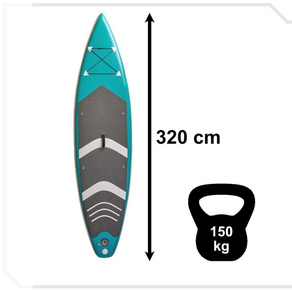 Uppblåsbar SUP Touring Board med paddel, pump och tillbehör (320 cm, 150 kg)