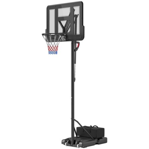 Justerbart stativ för basketbåge, höjd 230-305 cm, splittersäker ryggbräda, hjul