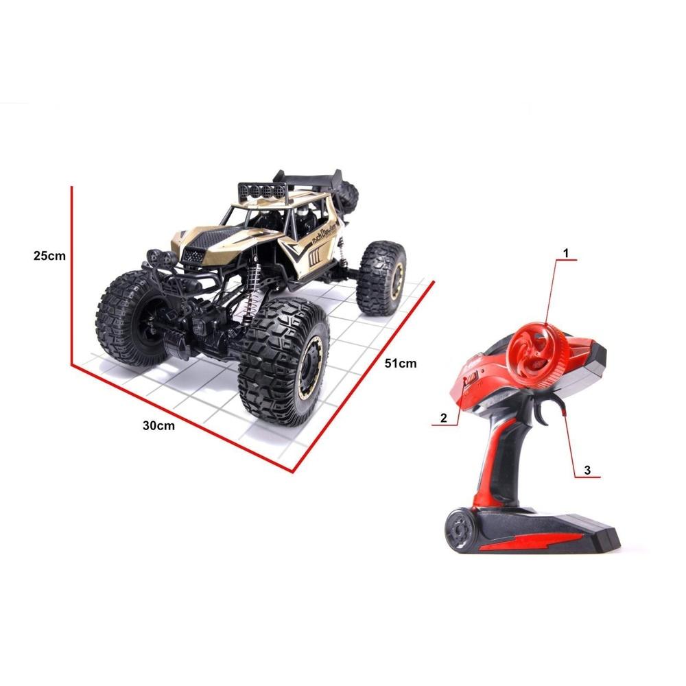 Stor 1:8-skala RC Rock Crawler Car med 4WD, LED-lampor och lång körtid