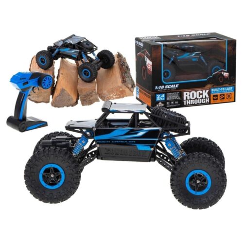 HB Rock Crawler RC-bil blå skala 1:18, 2,4 GHz 4WD terrängleksaksbil