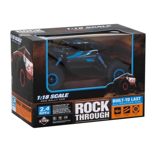 HB Rock Crawler RC-bil blå skala 1:18, 2,4 GHz 4WD terrängleksaksbil