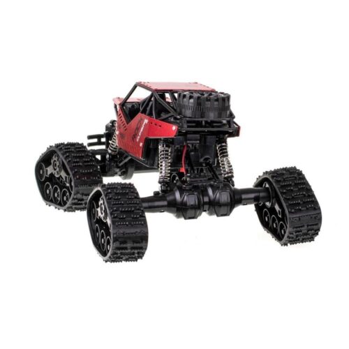 Röd 2i1 RC Rock Crawler 4×4 terrängbil med band och däck