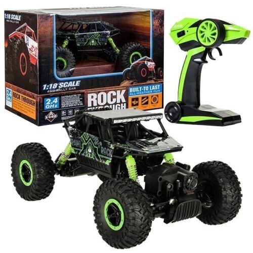 RC Rock Crawler i skala 1:18 med grön 4WD, 2,4 GHz fjärrkontroll