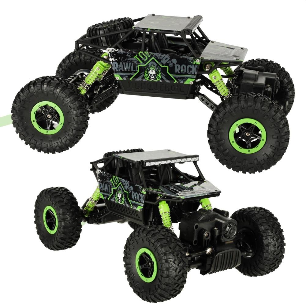 RC Rock Crawler i skala 1:18 med grön 4WD, 2,4 GHz fjärrkontroll