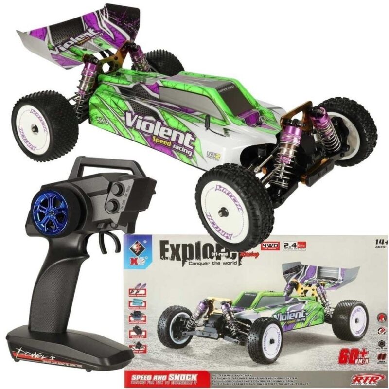 WLToys 104002 1:10 skala 4WD RC-bil, 60 km/h hastighet, laddningsbar, 2,4 GHz styrenhet