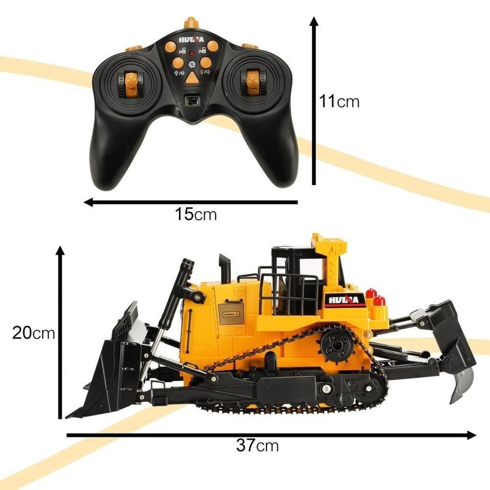 H-Toys 1569 RC bulldozer med LED-ljus och ljudeffekter