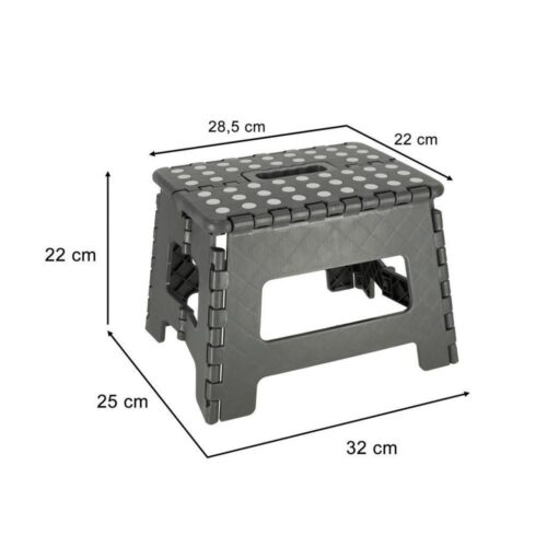 Vikbar halkfri pall, 22cm, Heavy Duty, Mörkgrå