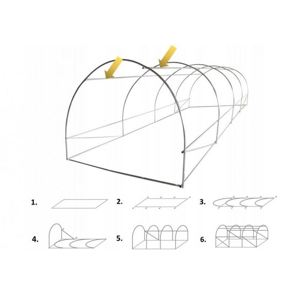 Grön 3-delad trädgårdsfolietunnel, 3x2x2m, UV-skydd, odlingssats ingår