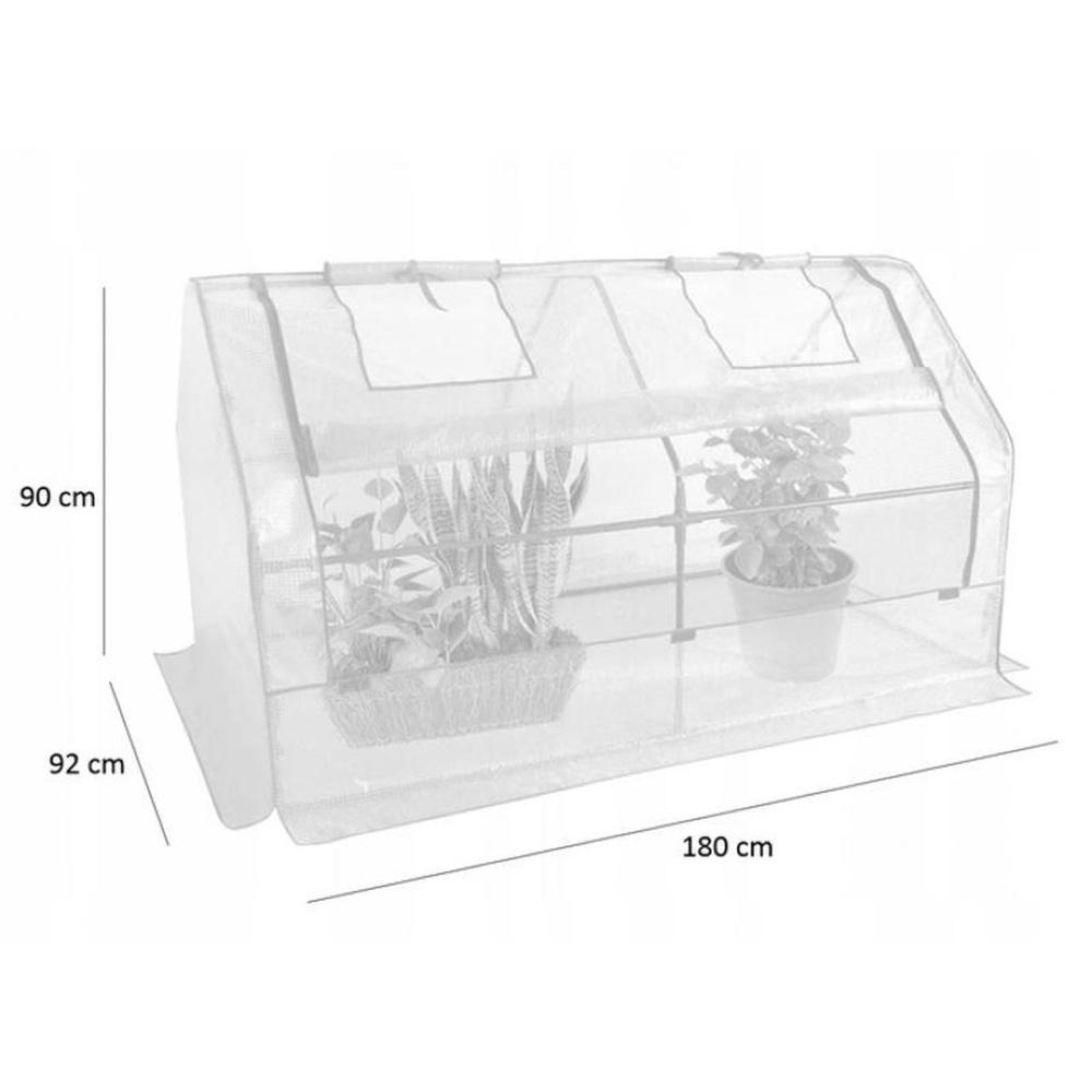 Stabil växthustunnel på 180x92x90 cm med infällbara fönster för snabbare växttillväxt