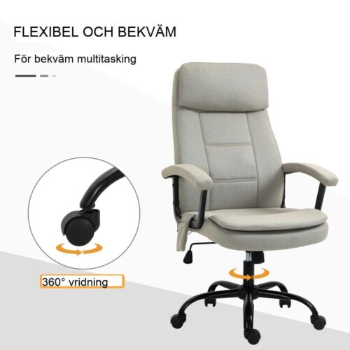 Ergonomisk massagestol med gung- och höjdjustering (beige)