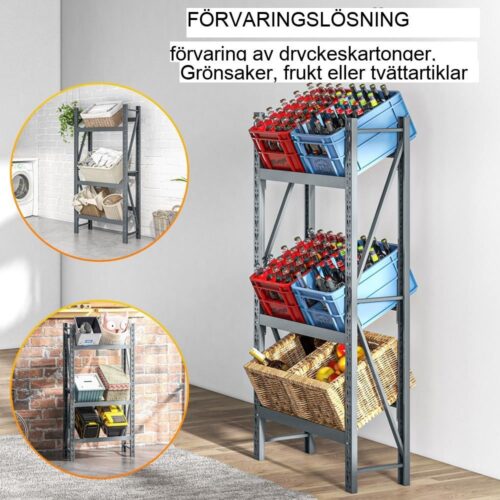 Stålgrå Dryckeslåda – Fristående förvaringshyllor (6 lådor)