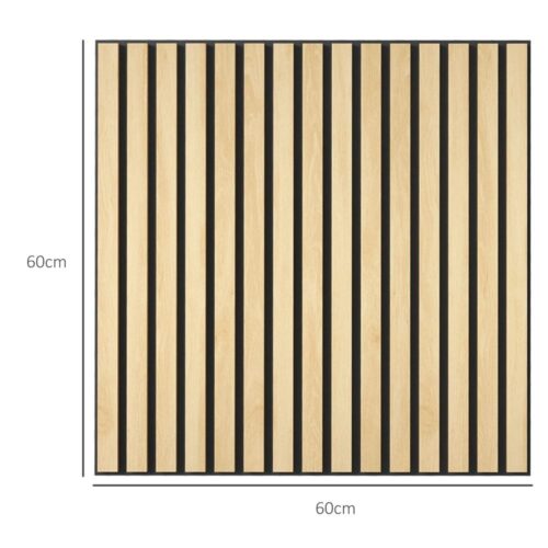 Akustikpaneler 4-pack 60x60cm DIY Ljudisolerande Väggbeklädnad Ek Lamellvägg