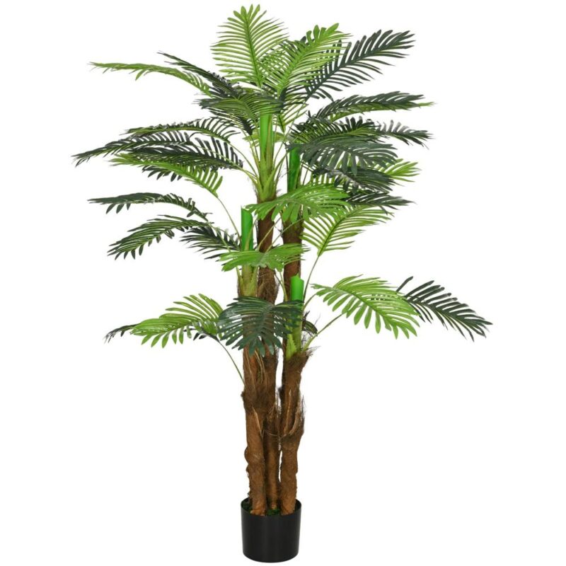 Realistisk 160 cm konstgjord palm med 36 grenar, inomhus utomhusdekorplanta