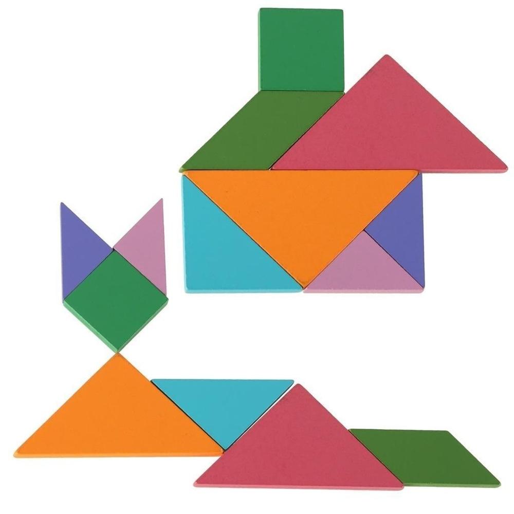 Magnetiska Tangram-pusselblock, pedagogisk hjärnteaser för barn, 96 mönster