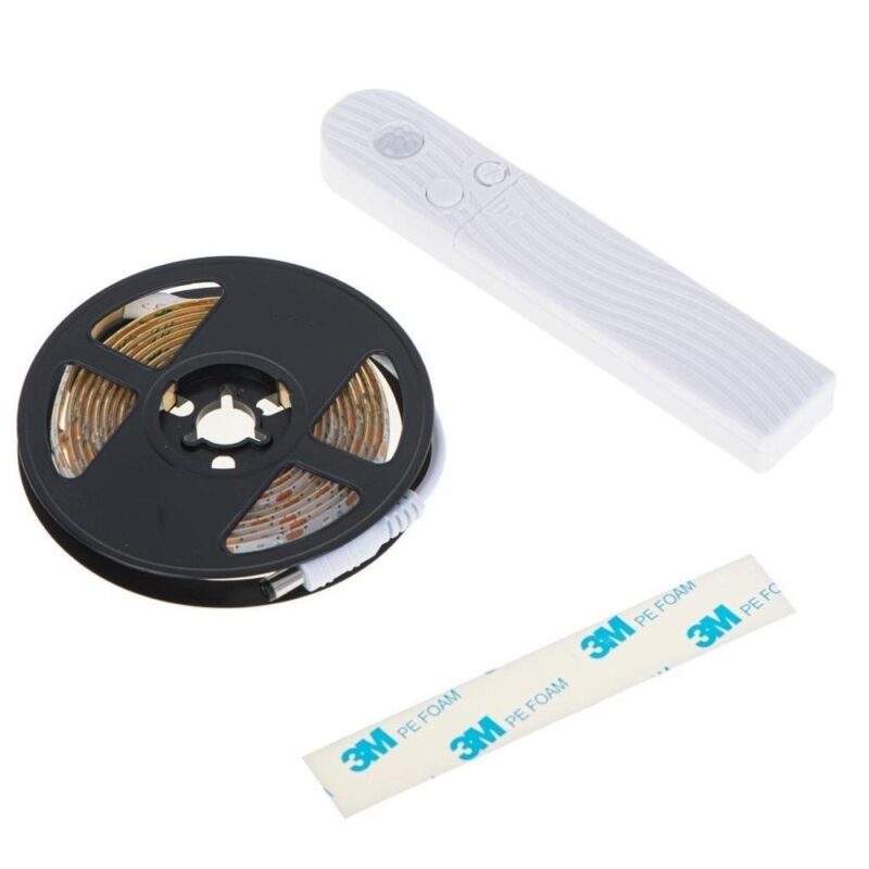 Varmvit batteridriven rörelsesensor LED Strip Lights 2M