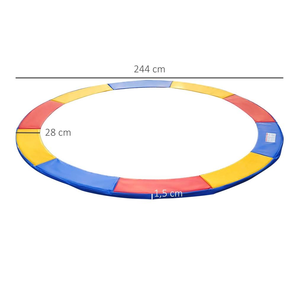 Rund studsmatta skyddsnät och skyddsuppsättning – 8ft/10ft/12ft/15ft – Färgglad skyddande stoppning