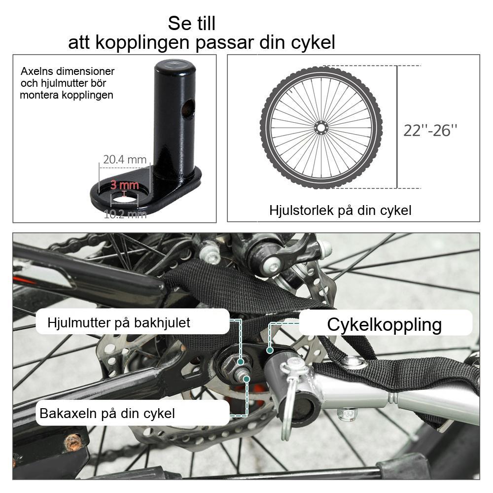 Stor hundcykelvagn och husdjursvagn, grön+grå, hopfällbar med säkerhetsfunktioner