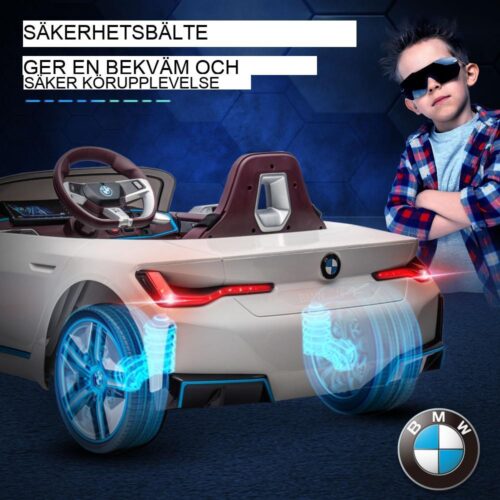 Licensierad BMW Kids elbil med fjärrkontroll, MP3-spelare och strålkastare