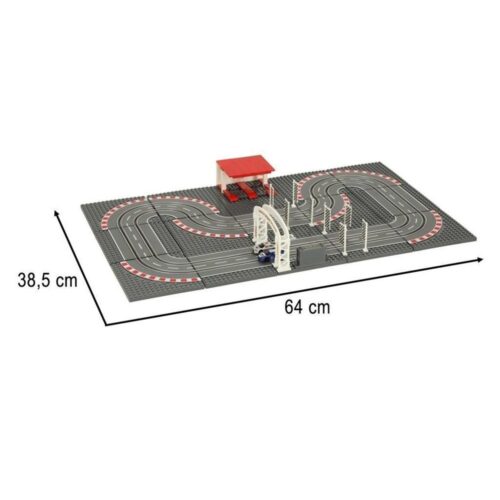 Kids polisbil Racing Track Set, 64×38,5 cm med garage och 2 kontroller