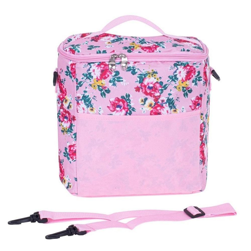 Rosa blommig isolerad matkasse – 11L Beach Picknick Cooler