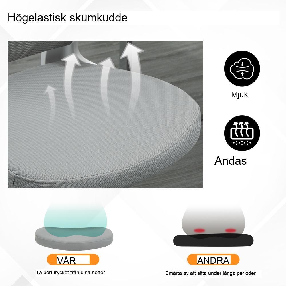 Ergonomisk kontorsstol med nackstöd, gungfunktion och höjdjustering