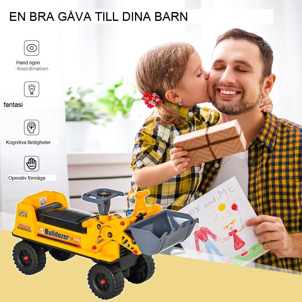 Barngrävmaskin åkande leksak, 2-3 år, ratt och ljudeffekter