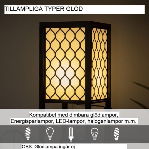 Modern hylla golvlampa med dubbelt ljus och förvaring för vardagsrummet sovrum