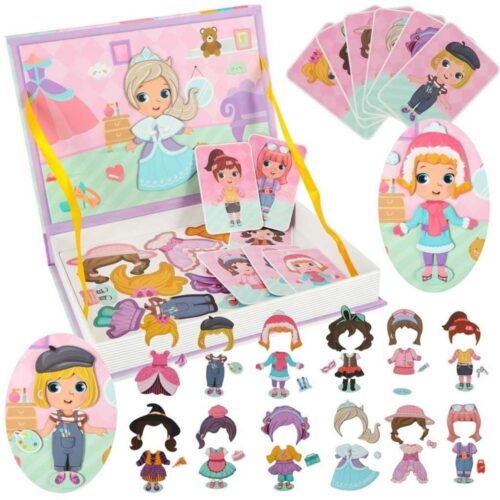 Magnetic Dress Up Jigsaw Puzzle Doll – 51 bitar, STEM-leksak för barn