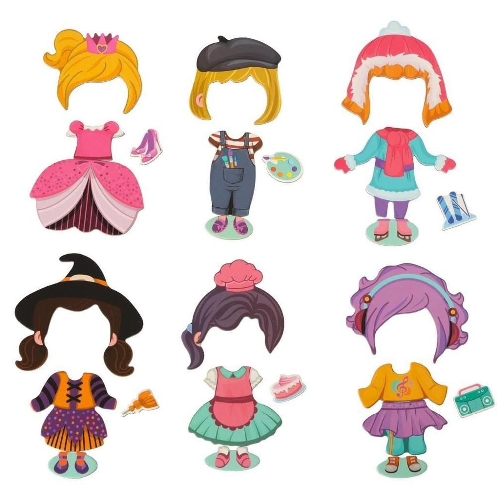 Magnetic Dress Up Jigsaw Puzzle Doll – 51 bitar, STEM-leksak för barn