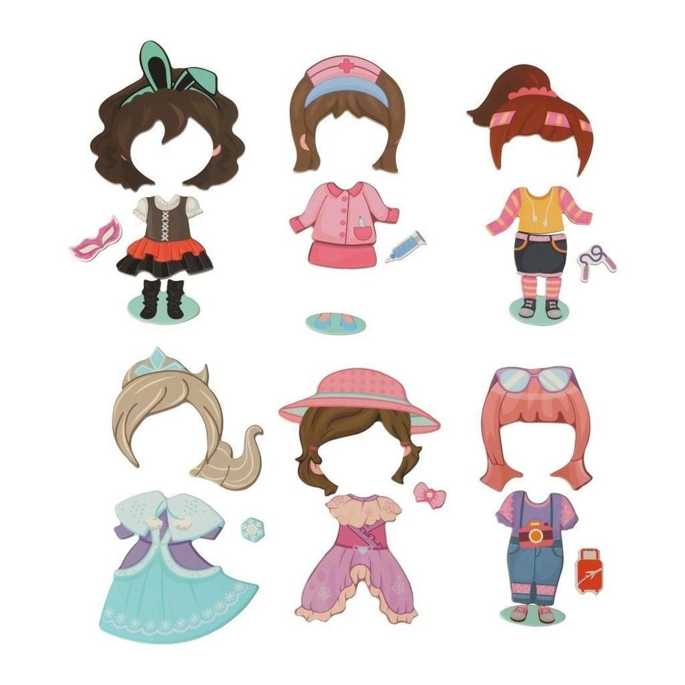 Magnetic Dress Up Jigsaw Puzzle Doll – 51 bitar, STEM-leksak för barn