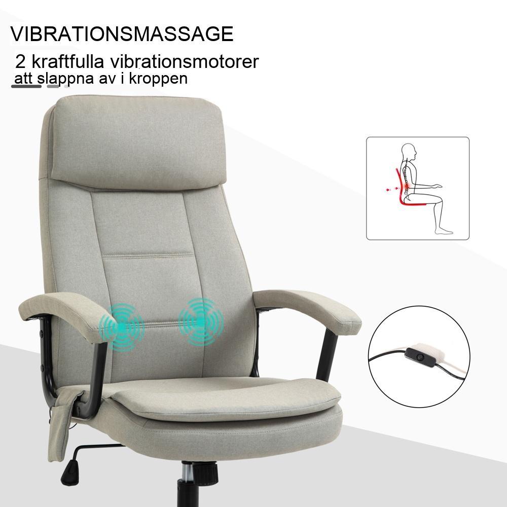 Ergonomisk massagestol med gung- och höjdjustering (beige)