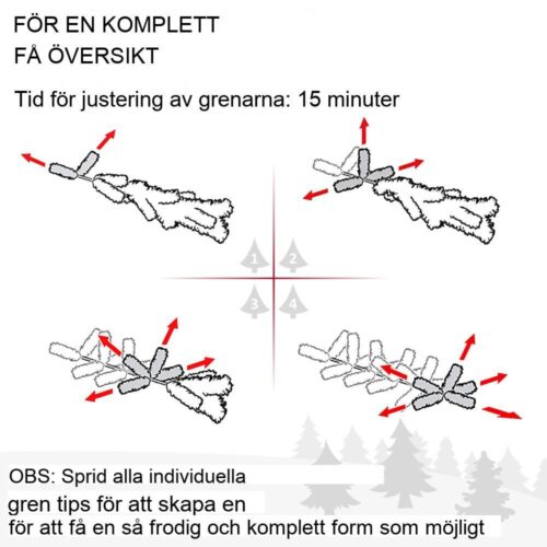 Smal konstgjord julgran, 210 cm LED-lampor och snötäckta grenar