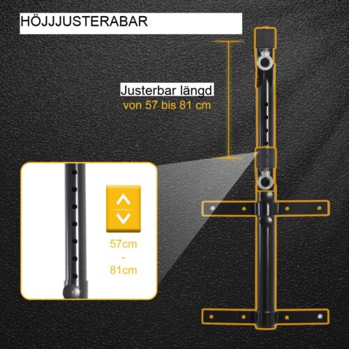 Kraftig boxhållare för väggfäste, justerbar höjd, upp till 100 kg kapacitet