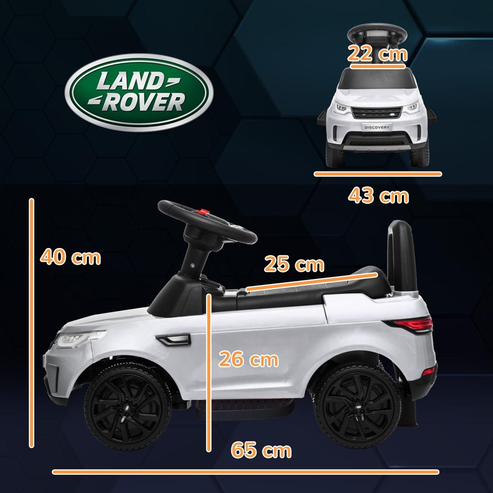 Land Rover Kids elbil med skjutläge och musik (vit)