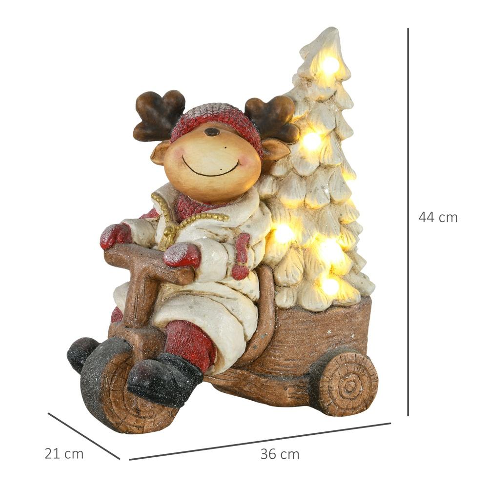 LED Ren trehjuling med träd, festlig juldekoration – 44cm