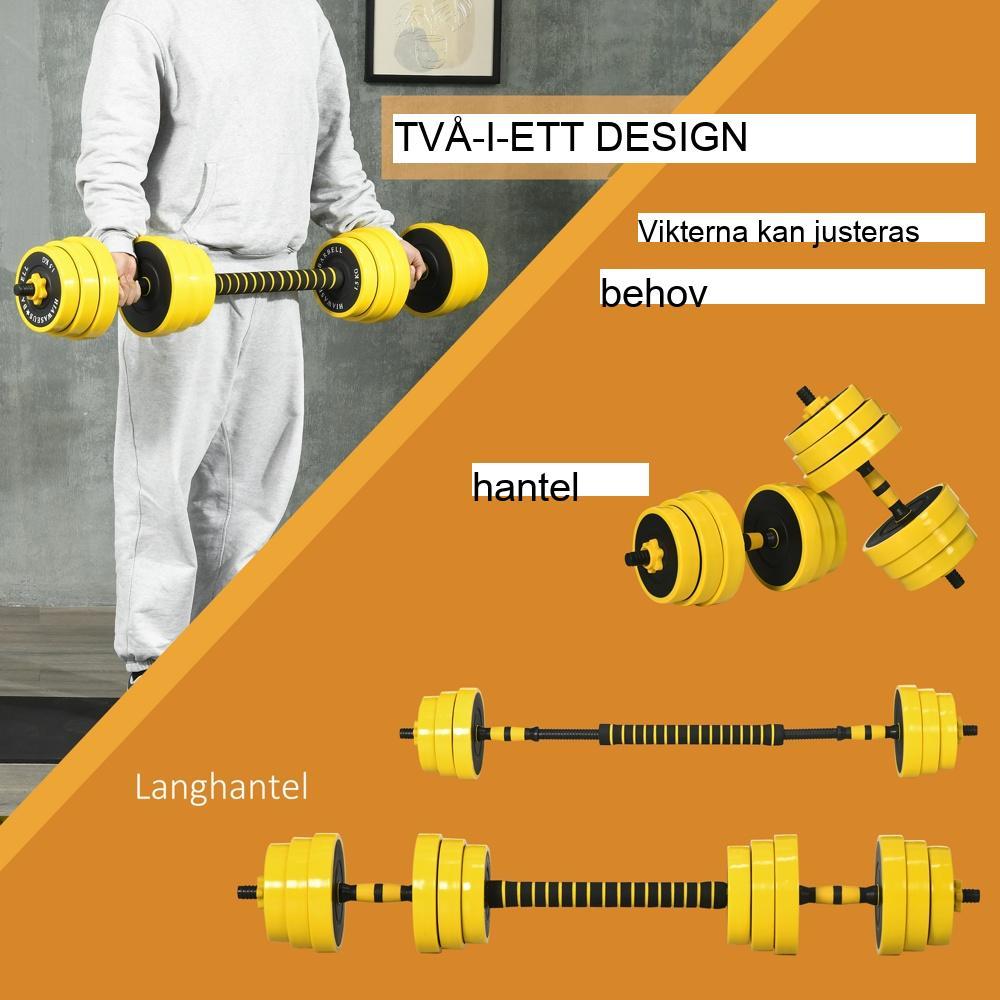 25 kg justerbar hantel- och skivstångsset – 3-i-1 Home Fitness