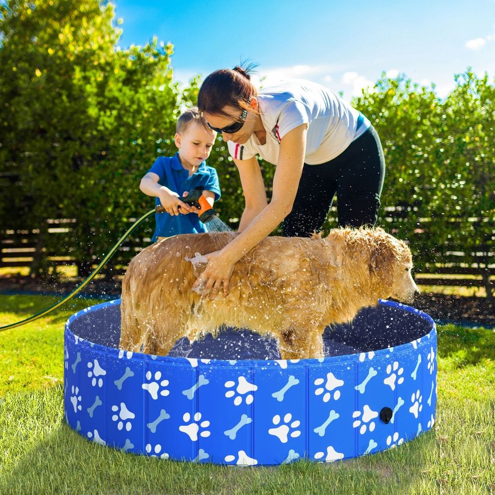 Hopfällbart hundbadkar och pool – 120x30cm för kylning, lek och bad