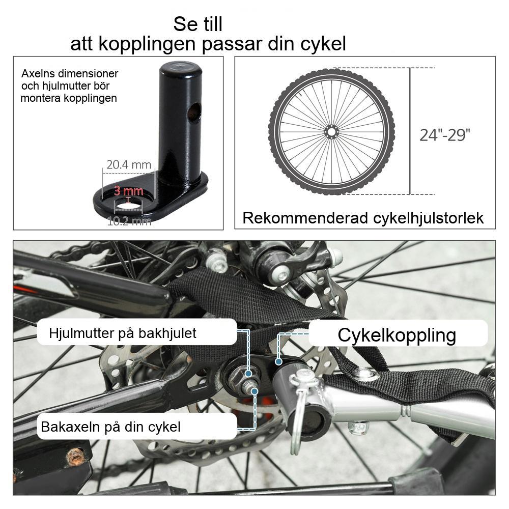 Blå+grå hundcykelvagn och skjutvagn – 2 i 1, hopfällbar, säker körning