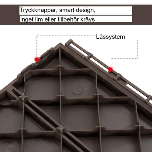 Återvunnen plast uteplatsplattor Set om 9 – Halkfri, klicka på Installera, brun